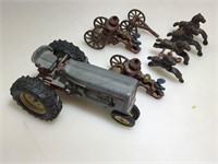 Cast Iron Horse Drawn Fire Wagons and Ertl Toys
