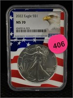 2022 Silver Eagle 999 1 oz Silver MS70 NGC