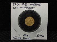 1/10 oz Gold 999 RECKLESS MINT