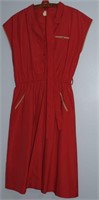 50's Diner Red & Tan Ladies Dress Sz 14