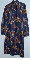 Vtg Etchings by Butte Parrot Macaw Sz 16 Dress