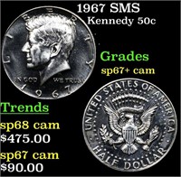 1967 SMS Kennedy Half Dollar 50c Grades sp67+ cam