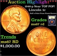 ***Auction Highlight*** 1946-p Lincoln Cent Near T