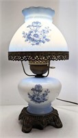 Blue and White Floral Detailed Lamp