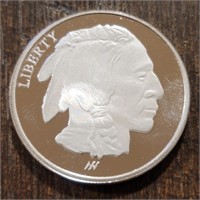 One Ounce Silver Round: Indian/Buffalo #2
