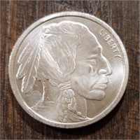 One Ounce Silver Round: Indian/Buffalo #4