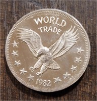 One Ounce Silver Round: 1982 World Trade #2