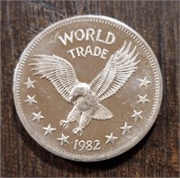 One Ounce Silver Round: 1982 World Trade #1