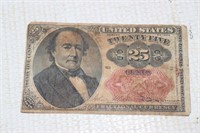 *United States 25 cent Fractional Currency