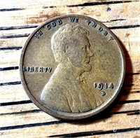 1914D LINCOLN WHEAT PENNY