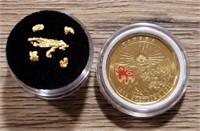 Alaska Gold Nuggets w/ 2021 Klondike Coin #1