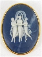 Vintage Cameo “Three Sisters” Brooch Pendant