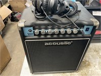 ACOUSTIC AMP WITH HEADPHONES…CONDITION UNKNOWN