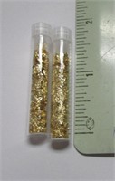 2 Small Vials Of Oregon Gold Foil