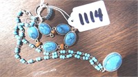 Turquoise Necklace, Bracelet, Ring