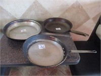 (3) LARGE FRY PANS