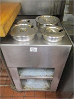 20" GAS STEAM TABLE W/ 3 POTS