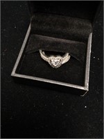 Sterling silver heart shaped bridal set