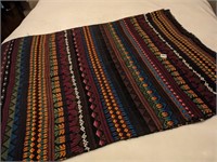 LONG BROWN FABRIC PIECE EMBROIDERED HORIZONTAL