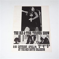 SUPER COOL Ike & Tina Turner Memphis Concert Flyer