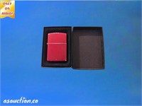 Red Zippo lighter in box