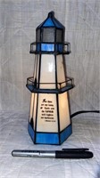 10" Lighted Lighthouse Bible Spiritual Verse