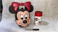 Disney Minnie Mouse Head Lunch Box with Thermos