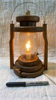 Rustic Vintage Handmade Wooden Mason Jar Electric