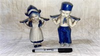 Vintage Blue And White Dutch Boy And Girl