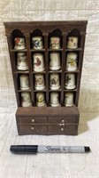 Vintage Thimble Collection With Display Case 4
