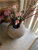 Vase with faux flowers