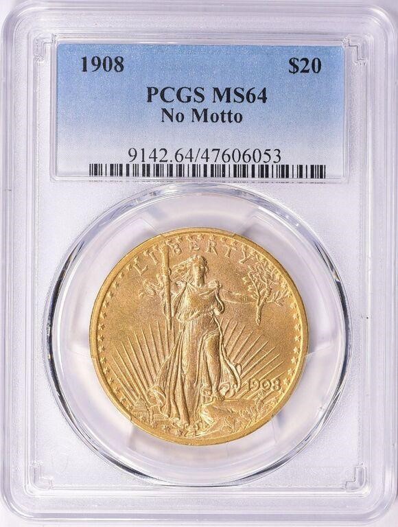 $2800 PCGS Guide: 1908 Saint-Gaudens Gold $20