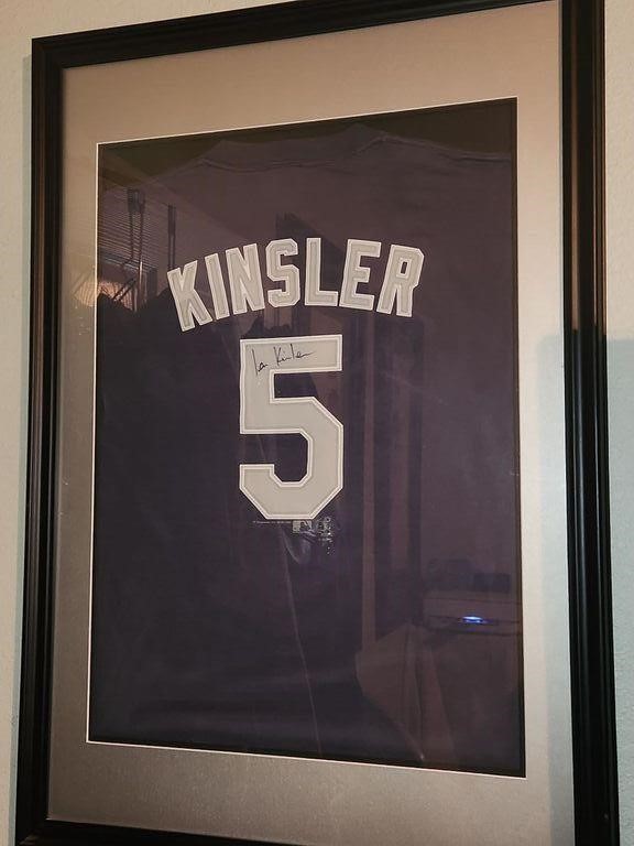 Framed Ian KInsler Autograph Texas Rangers Shirt