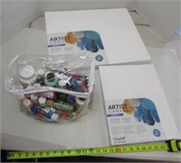 Bag of Good Acrylic Paints & New Canvas