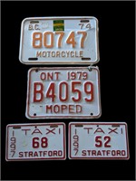 Lot Motorcycle & Taxi License plates - vintage