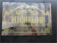 Vintage Glass 1970's Michelob Beer Mirror