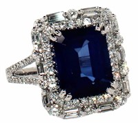 14k Gold 6.70 Sapphire & Diamond Ring