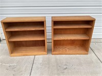 Pair of book shelves shown