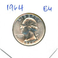 1964 Washington Silver Quarter - BU