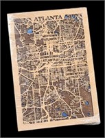 Atlanta Laser Cut Wooden Map