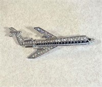 LOT, (10) SILVER RHINESTONE AND CRYSTAL AIRPLANE B