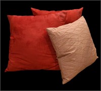 3 Red Throw Pillows - Home Decor