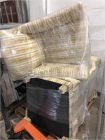 3 Yellow Striped Armchairs From High End