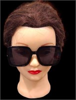 Large Black Square Sunglasses & Protective Case