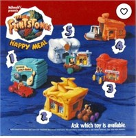 5 Vintage McDonald's Happy Meal Toys - Flintstones