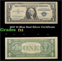 1957 $1 Blue Seal Silver Certificate Grades f, fin