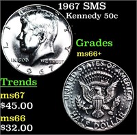 1967 SMS Kennedy Half Dollar 50c Grades GEM++ Unc