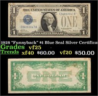 1928 $1 Blue Seal Silver Certificate "Funnyback" G