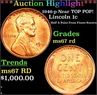 ***Auction Highlight*** 1946-p Lincoln Cent Near T