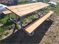 Picnic table (and leaf blower)